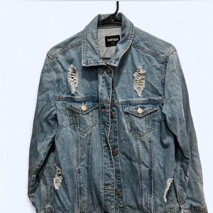 Refuge Light Blue Distressed Denim Jacket